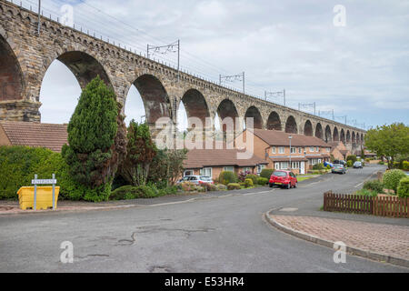 Berwick-upon-Tweed frontière royale pont ferroviaire, dans le Northumberland. Banque D'Images