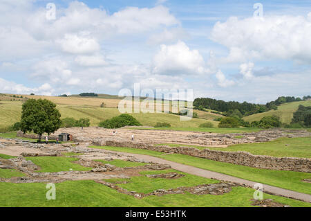 Vue sur le site du Fort romain de Vindolanda, Northumberland England UK Banque D'Images