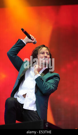 Perth, Ecosse, Royaume-Uni. 19 juillet, 2014. Steve Augeri, à partir de la bande de roche voyage joue au Rewind Ecosse Festival à Scone Palace, Perth, en Écosse. Credit : Derek Allan/Alamy Live News Banque D'Images