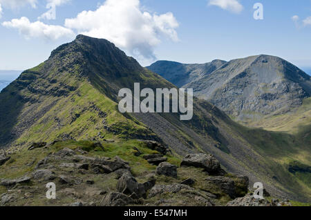 Askival et les Cuillin ridge de Hallival dans le rhum Cuillin Hills, à l'île de Rum, Ecosse, Royaume-Uni Banque D'Images