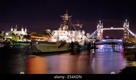 Trois jours de tournage à Londres m'a donné la possibilité de photographier le HMS Belfast en tout c'est la gloire. Banque D'Images