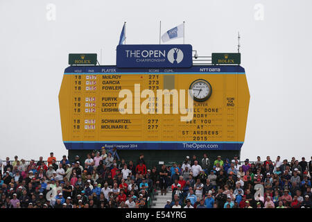 Hoylake, Angleterre. 20 juillet, 2014. Leader board Golf : dernier tour de la 143e British Open Championship au Royal Liverpool Golf Club à Hoylake, Angleterre . Credit : Koji Aoki/AFLO SPORT/Alamy Live News Banque D'Images