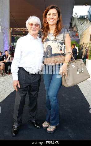 Hockenheim, Allemagne - le 19 juillet 2014 : Grand Prix d'Allemagne de Formule 1 avec F1 Patron Bernie Ecclestone et épouse Fabiana Flosi/photo alliance Banque D'Images