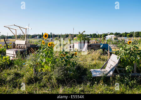 Jardin de quartier parc Tempelhof Schillerkiez à Berlin, Allemagne Banque D'Images