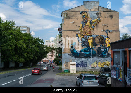 Centaur et chers - Peinture murale par PixelPancho à Varsovie, Pologne Banque D'Images