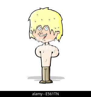 Cartoon happy scruffy boy Illustration de Vecteur