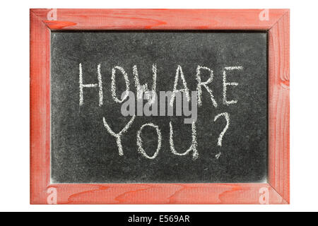 Comment êtes-vous question à la main sur tableau noir vintage isolés Banque D'Images