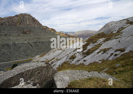 Voir d'Cwmothin Wrysgan la carrière de grès, en Ffsetiniog Tanygrisiau, Blaenau Snowdonia dans le Nord du Pays de Galles, Banque D'Images