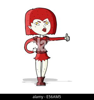 Cartoon vampire girl giving Thumbs up Illustration de Vecteur