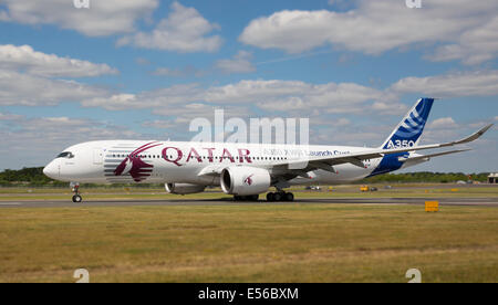 AIRBUS A350 XWB à Farnborough Air Show 2014 Qatar Airways Banque D'Images