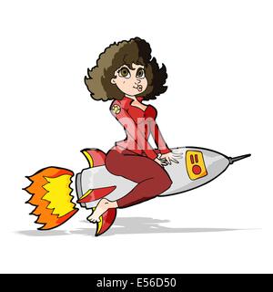 Cartoon girl pin up de l'armée de missiles d'équitation Illustration de Vecteur