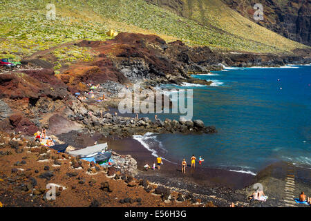 Plage de Punta Teno. Tenerife, Canaries, Espagne, l'océan Atlantique, l'Europe. Banque D'Images