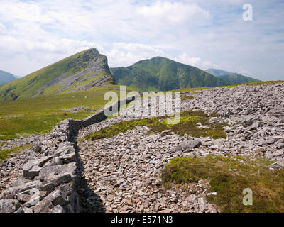 Mynydd Drws-y-coed et Bostn y de Y Garn - Ddysgl Nantlle Ridge, Eifionydd, Parc National de Snowdonia, Pays de Galles Banque D'Images