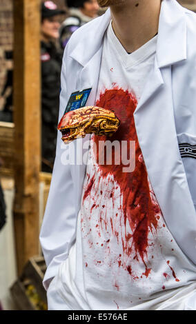 Acteur, maquillage Zombie sanglant, Chevaliers de l'espace, l'événement Fantasy Festival, un rassemblement de joueurs, rôle fantastique Banque D'Images