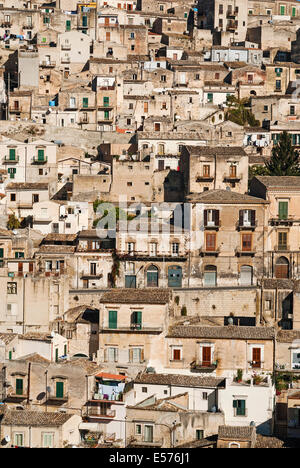 Maisons traditionnelles de la ville de Modica en Sicile Italie Banque D'Images