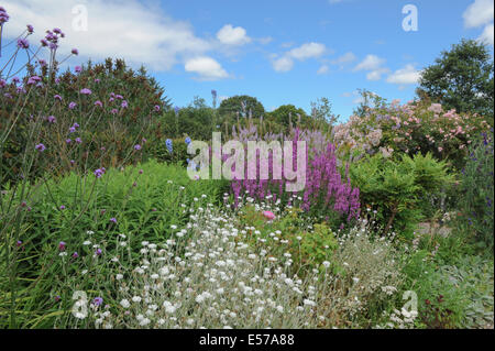 Un cottage anglais traditionnel au jardin Rosemoor, près de Torrington, Devon, Angleterre du Sud-Ouest, Royaume-Uni, photraphed en été. Banque D'Images