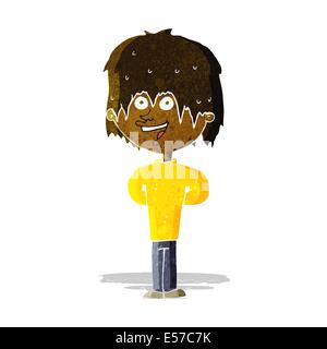 Cartoon happy scruffy boy Illustration de Vecteur