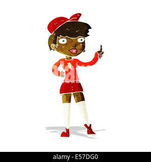 Patineur cartoon girl giving Thumbs up symbole Illustration de Vecteur