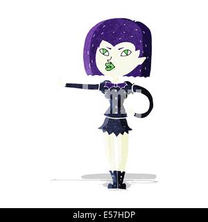 Cartoon vampire girl giving Thumbs up Illustration de Vecteur