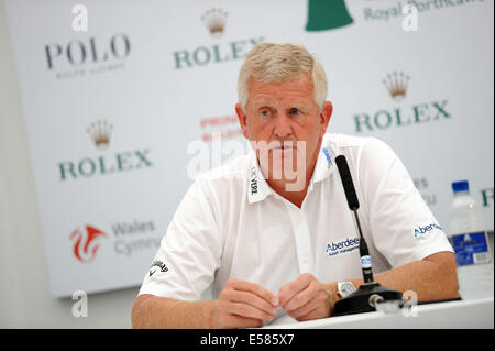 Porthcawl, Pays de Galles, Royaume-Uni. 23 juillet, 2014. Colin Montgomerie s'exprimant lors d'une conférence de presse ce matin, l'avant de l'ouvrir Senior Tournoi de Golf au Club de Golf Royal Porthcawl au Pays de Galles, qui débute demain. Credit : Phil Rees/Alamy Live News Banque D'Images