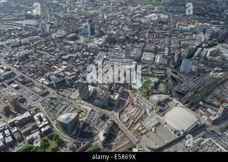 Une vue aérienne du centre-ville de Manchester Banque D'Images