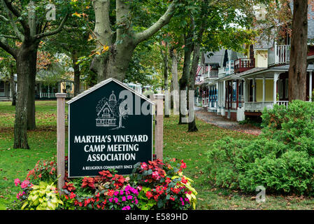 Victorien pittoresque cottages dans le camping, Martha's Vineyard Martha's Vineyard, Martha's Vineyard, Massachusetts, USA Banque D'Images