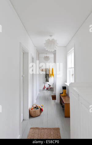 Hall d'entrée de Beach house, Sandways, Camber Sands, au Royaume-Uni. Banque D'Images