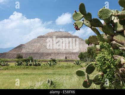 Pyramide du soleil et de de Barbarie, Teotihuacan, Mexique Banque D'Images