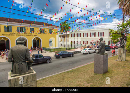 Dronningens Gade ou la rue principale à Charlotte Amalie sur l'île de St Thomas Craibbean dans les îles Vierges américaines Banque D'Images