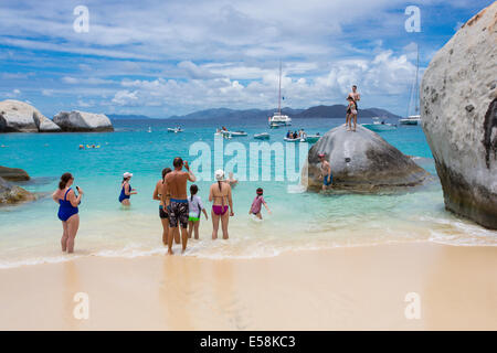 Devil's Bay dans les bains sur l'île des Caraïbes de Virgin Gorda dans les îles Vierges britanniques Banque D'Images