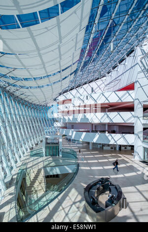 L'intérieur de l'image architecturale Kauffman Center for the Performing Arts à Kansas City, MO. Banque D'Images