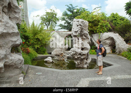 Sculptures dans les jardins du parc, près de la baie, à Singapour, en Asie du Sud-Est, l'Asie Banque D'Images