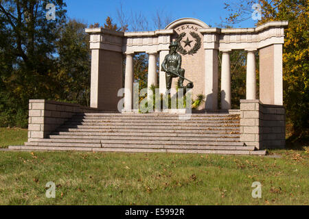 Monument aux soldats qui ont combattu de Texas dans Vicksburg National Military Park à Vicksburg, Mississippi Banque D'Images