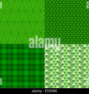 Ensemble de quatre milieux transparent vert Banque D'Images