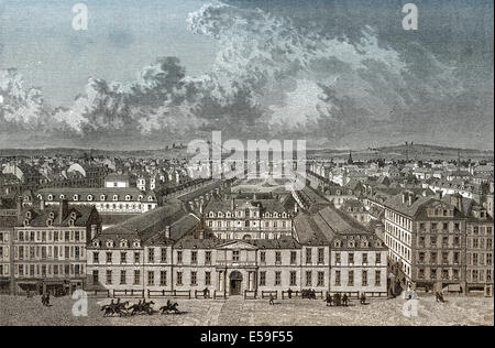 Le Palais-Cardinal, 17ème siècle, aujourd'hui Palais-Royal, un palace situé à Paris, France, Banque D'Images