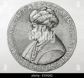 Mehmet III (1429-1481). Le turc Sultan ottoman (1451-1481). Conquis Constantinople. La gravure. Banque D'Images