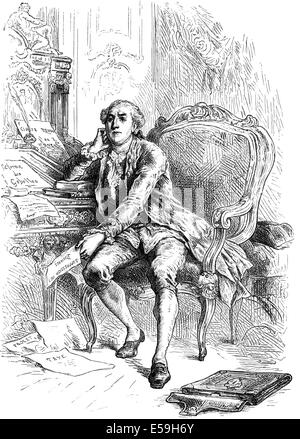Jacques Necker, 1732-1804, un homme d'État français de naissance, et le ministre des Finances de Louis XVI,. Banque D'Images