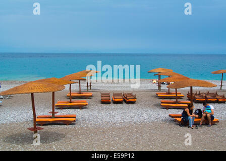 Plage Elli, la ville de Rhodes, l'île de Rhodes, Dodécanèse, région de l'Egée du Sud, Grèce, Europe Banque D'Images