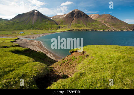 Près de la côte de Borgarfjordur Eystri - Bakkagerdi - est de l'Islande, Islande Banque D'Images