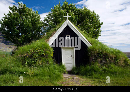 Nupsstadur Chapelle - Sud de l'Islande Banque D'Images