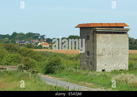 La Seconde Guerre mondiale, à l'est une tour d'observation Lane, Bawdsey, Suffolk, UK. Banque D'Images