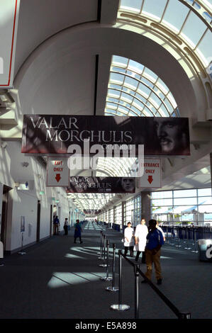 San Diego. 23 juillet, 2014. 'Valar Morghulis' placard vu le 23 juillet 2014 au cours de la San Diego Comic-Con International à San Diego. © dpa/Alamy Live News Banque D'Images