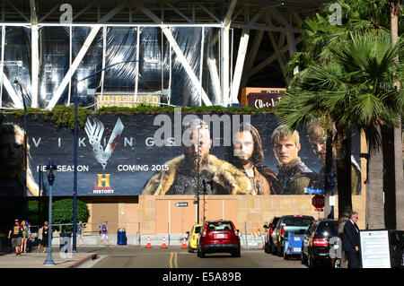 San Diego. 23 juillet, 2014. 'Immense placard des Vikings vu le 23 juillet 2014 au cours de la San Diego Comic-Con International à San Diego. © dpa/Alamy Live News Banque D'Images