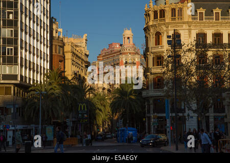 Valence Espagne soleil soir architecture paysage urbain Banque D'Images