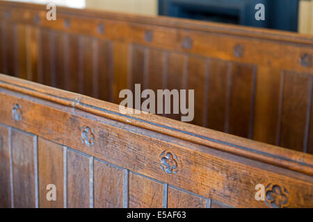 Bancs à la chapelle du xviiie siècle au-dessus de la guérite au Tilbury Fort, Essex, Angleterre, Royaume-Uni. Banque D'Images