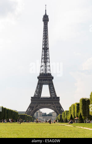 Paris, France. 24 juillet, 2014. Les touristes profiter du temps chaud au Champs de Mars, Paris, France Crédit : Cecilia Colussi/Alamy Live News Banque D'Images