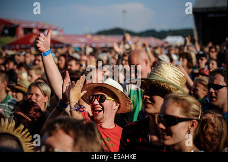 Liberec, République tchèque. Le 25 juillet, 2014. Le festival de musique Benatska noc commence à Vesec areal à Liberec, République tchèque, le vendredi, 25 juillet 2014. Photo : CTK Radek Petrasek/Photo/Alamy Live News Banque D'Images