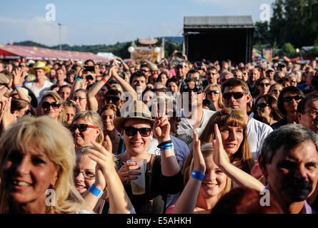 Liberec, République tchèque. Le 25 juillet, 2014. Le festival de musique Benatska noc commence à Vesec areal à Liberec, République tchèque, le vendredi, 25 juillet 2014. Photo : CTK Radek Petrasek/Photo/Alamy Live News Banque D'Images