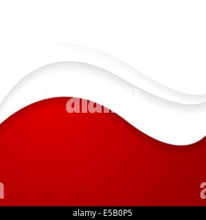 Résumé rouge et blanc conception ondulée. Vector background Banque D'Images