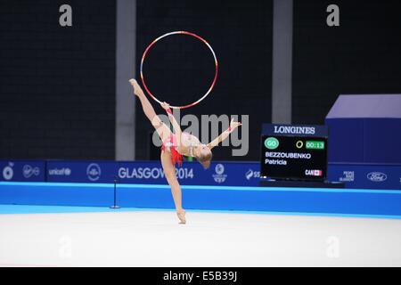 Glasgow, Ecosse, Royaume-Uni. 26 juillet, 2014. Journée des Jeux du Commonwealth 3. La gymnastique rythmique. Glasgow, Ecosse, Royaume-Uni. Patricia Bezzoubenko (Canada) remporte l'or dans la discipline du cerceau © Neville Styles/Alamy Live News Crédit : Neville Styles/Alamy Live News Banque D'Images